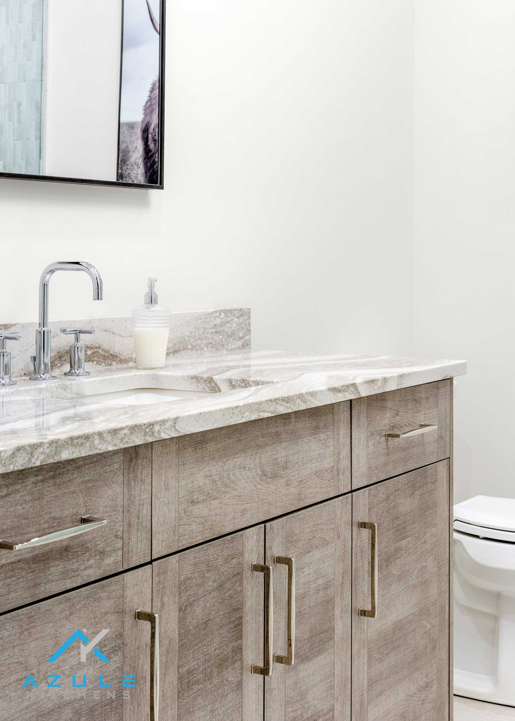 Custom Vanity With Cambria Quartz Countertops