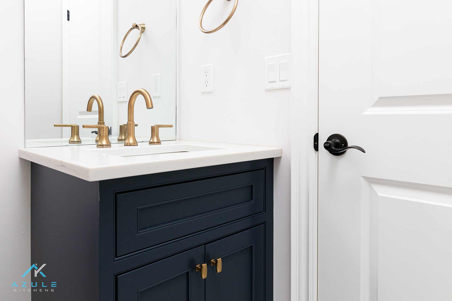 Flush Inset Kitchen Cabinet Vanity Gold Faucet Hardware