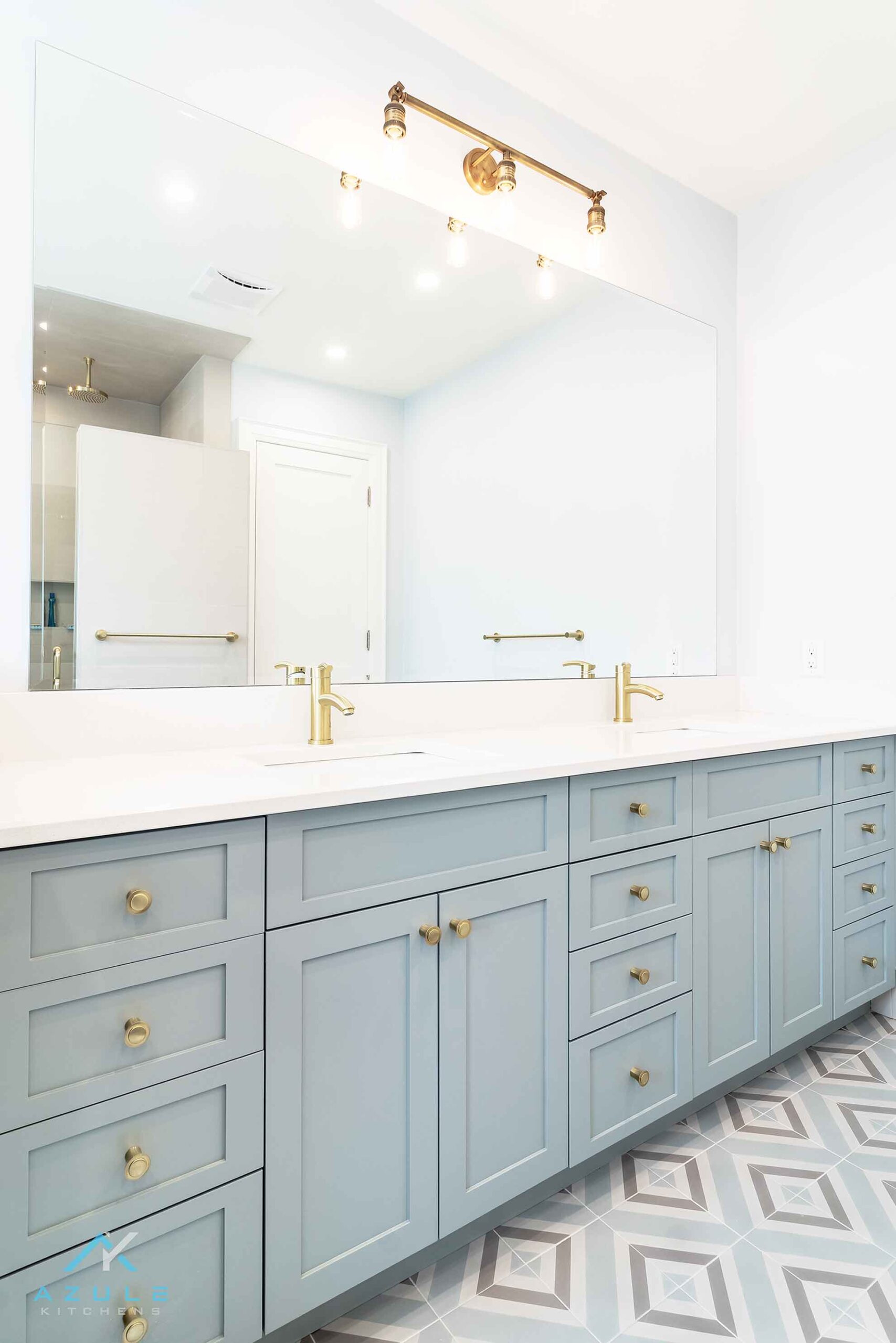 Vanity Cabinet With Brushed Gold